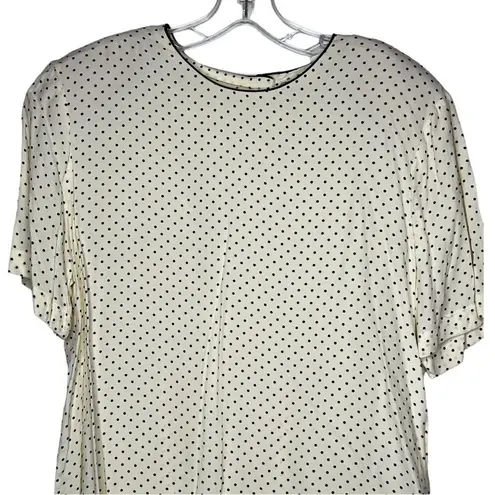 Vintage Polka Dot Top with Shoulder‎ Pads Size 12 - Image 2