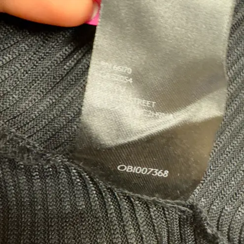 Free People  Dress Womens X Large Black Ribbed Asymmetrical Hem Long Sleeve