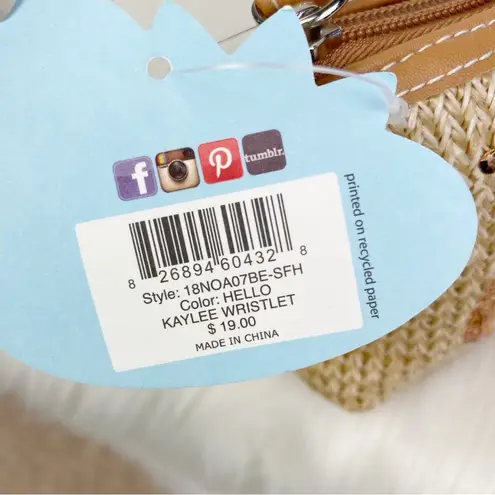 Lily bloom Hello Kaylee Straw Woven Mini Wristlet Bag