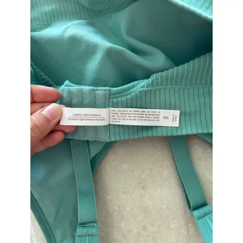 Auden Bra Womnes Size 2XL Green Adjustable Ribbed Lightly Lined Bralette Comfort