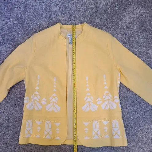 Orvis Women’s Size 4 Embroidered Open Jacket Blazer Linen Blend Cottage Boho