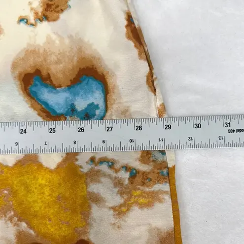 BUCKETLIST Maxi Sundress Spaghetti Strap Watercolor Design Slip Dress Medium Yellow