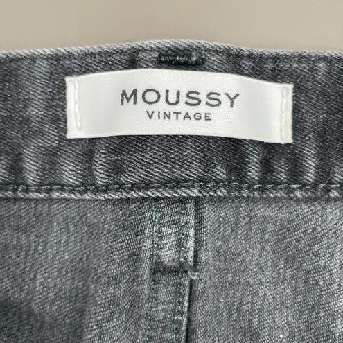 Moussy Vintage Velma Skinny Black Wash Gray Distressed Cropped Denim Jeans 26