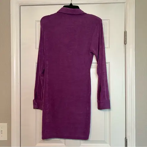 Mable Vibrant Purple Textured Ruched Dress Women’s Large Party Event Girly