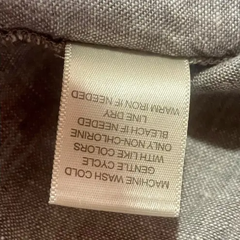 Christopher & Banks 100% Linen Jacket Button Down Shirt Size Large Preppy