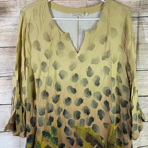 Soft Surroundings boho midi dress with pockets jungle print women Size XLarge