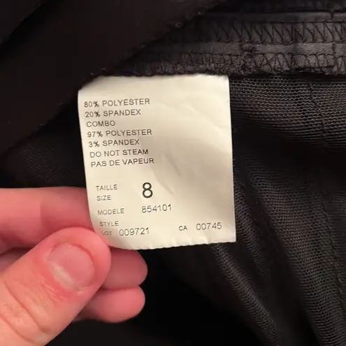 JS Collections NWT Lord and Taylor Black Satin Ruffled Pencil Skirt Size 8