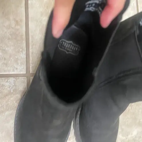 Thursday Boot Co Everyday Chelsea Boots Black Suede Womens Size 8 pre owned
