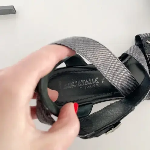 Aquatalia by Marvin K. Leather Cross Strap Sandals