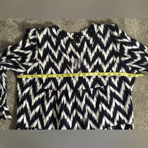 Tuckernuck Pomander Place Kenzo Dress in Navy Blue and White Ikat Size XXL