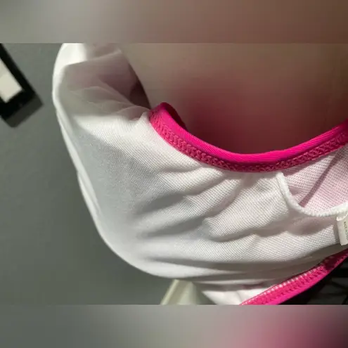 NWOT Women's Pink & Black OnePiece Swimsuit w/ Front Bowknot Size:Lrg