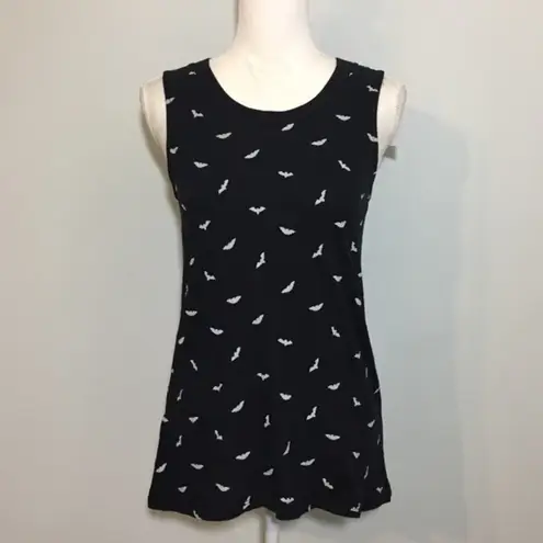 Fifth Sun NWT Black White Bat Tank Top Tee Goth Gothic New