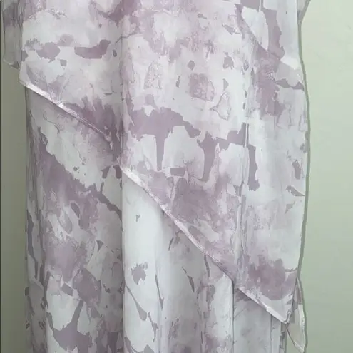 H by Halston lavender sky floral layered maxi dress women’s size 12