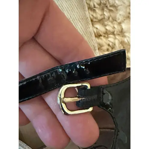 Sofft Black Patent Leather Strappy Platform Sandals Heels Womens 7M Size 7