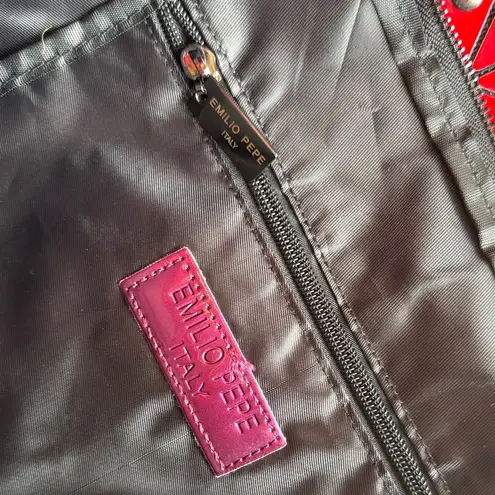 Emilio Pepe Stylish Red Geometric Tote Bag