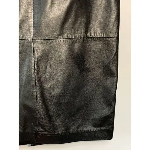 Diversity Women's Knee Length Genuine Leather Straight Skirt Black Size 6