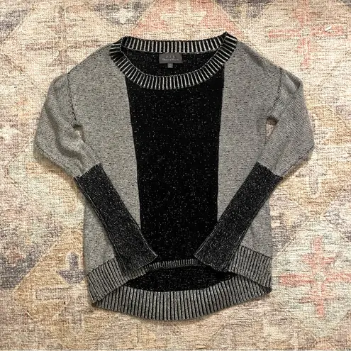 PJK Patterns of Kincaid Black and White Blended Wool Patterned Sweater Size M