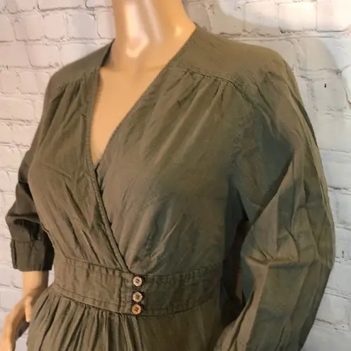 Oh Baby! by Motherhood Faux Wrap Peasant Blouse L Green Size undefined