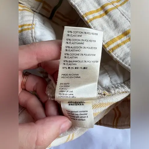 Pilcro by Anthropologie Yellow and Cream Striped High Waist Shorts 30