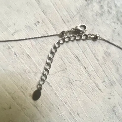 Silver tone abalone disc necklace