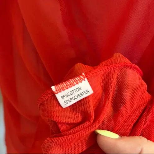 Y2K Elegant Red Lace Babydoll Top Size undefined