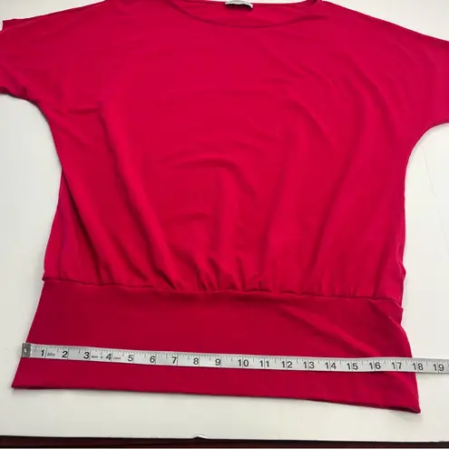 Kettlewell Womens Size Large LL Pink Red Short Sleeve Popover Top Dolman *FLAW