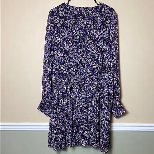 Nine Britton Women’s Floral Print Dainty Multicolor Smocked Long Sleeve Dress