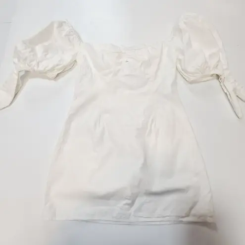 MORE TO COME Amora Bow Mini Dress in White Small