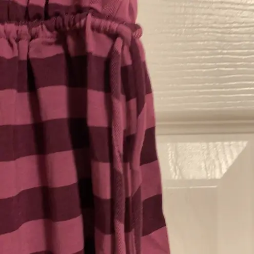 Ella Moss Purple Striped V Neck Side Tie Top