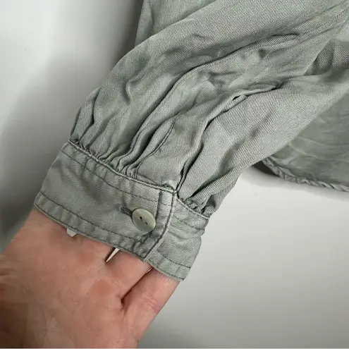 Rails Soren Tencel® lyocell Button-Up Shirt in Sage Denim Size Small