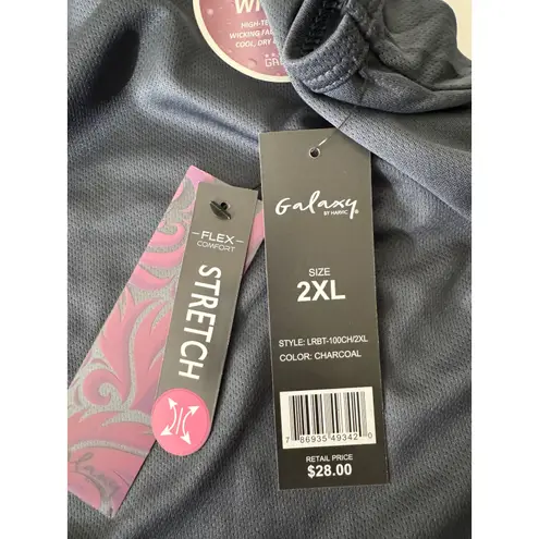 Galaxy Moisture Wicking Racerback Tank Top Stretch Flex Comfort 2XL Gray Size XXL