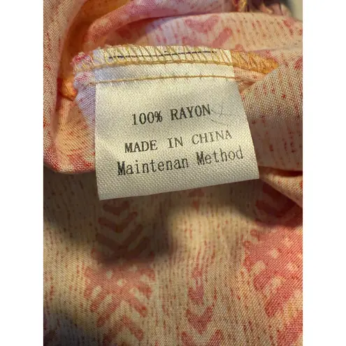 Boho Wrap Dress Short Sleeve Ruffle Tiered Mini fairy whimsi flowy cottage Y2K Red Size M