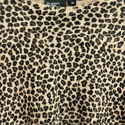 Nina Leonard  Animal Print Leopard Tunic Sweater Size Medium