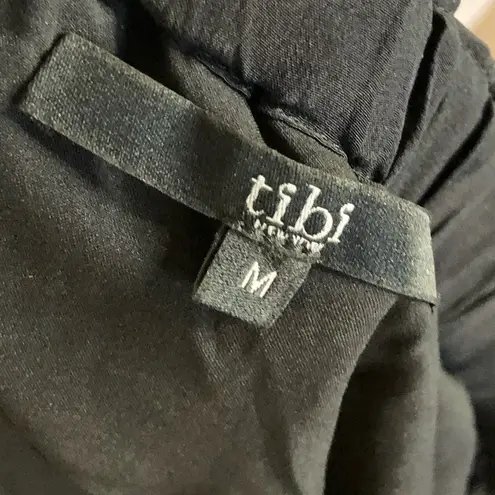 Tibi Black Sequin Strapless Maxi Formal Gown M