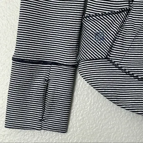 Athleta  Heavenly Hail Striped Hoodie Sweatshirt Pullover Blue/White Size XXS