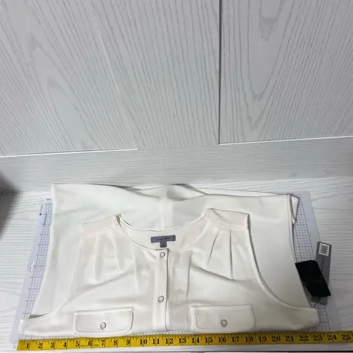 Classiques Entier Shirt Women Size XL White Sleeveless Button Pocket *tiny Flaw - Image 5