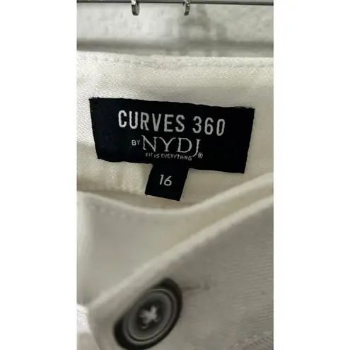NEW Curves 360 by NYDJ Wide Leg Linen Blend Pants Lift Tuck Plus Size 16 Curvy White