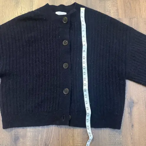 & Other Stories & OTHER STORIES Balloon Sleeve Wool Alpaca Cardigan Sweater Oversized Navy sz S