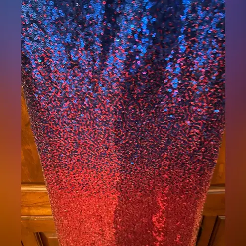 Multicolor Women’s Sequin double Vneck maxi dress rose and blue Size Large