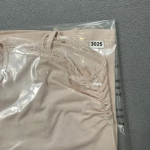 John Galt Cami Top Camisole 1SZ Pink Lace Trim Ruched MADE IN ITALY Spaghetti S