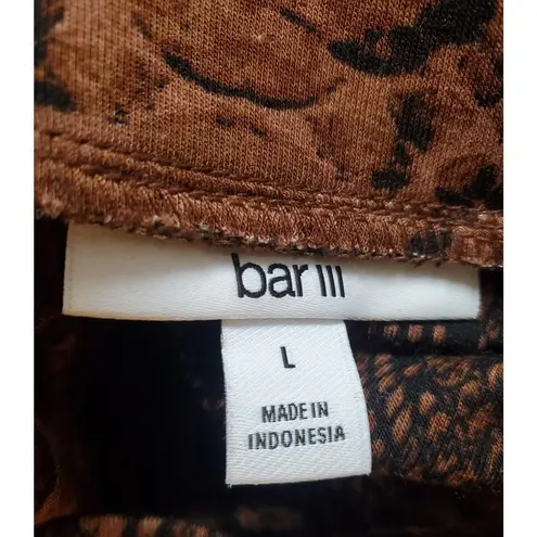 Bar III  Women's Brown Snack Print Rayon Elastic Waist Straight & Pencil Skirts L