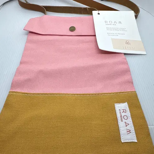 ROAM by 42 Pressed Travel Bag Crossbody Pink Mustard Canvas Purse