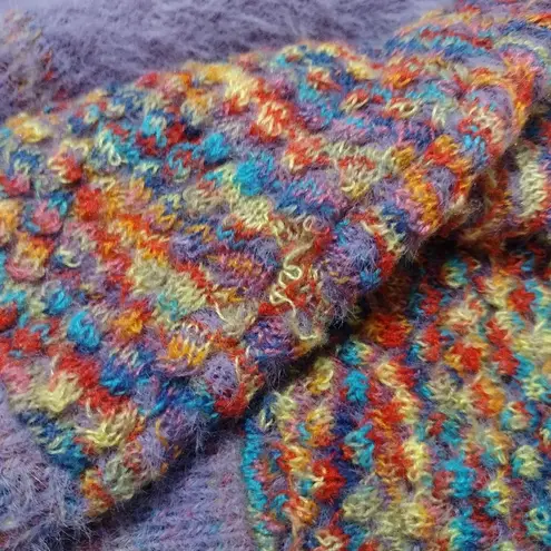 Hazel Moon fuzzy rainbow cardigan and bralette