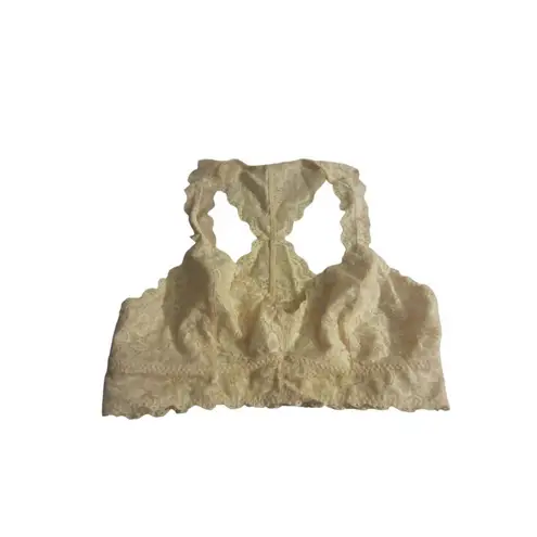 Felina Lightly Padded Wirefree Women's Lace Bralette Size M White Size M