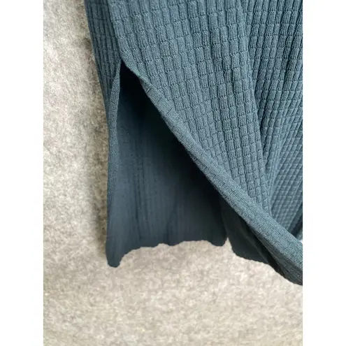 MM.LaFleur M.M.LaFleur Lydia Ribbed Knit Short Sleeve Midi Dress Teal Blue Size L Office - Image 5