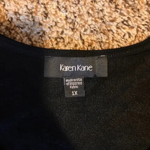 Karen Kane Black Crystal Girl Asymmetric Top Plus Size 1X