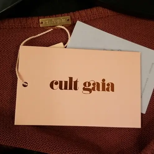 Cult Gaia ππ Carla Knit Dress ~ Full Length Gown Cut-Out Ember Brown Medium NWT