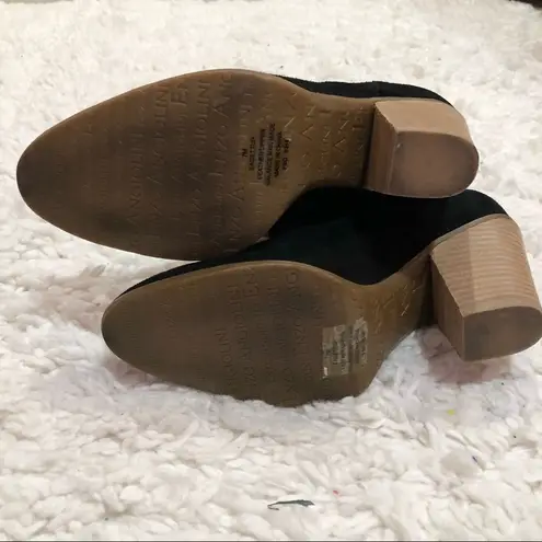 Enzo Angiolini Enzo Angiolini Gettup Laser Cut Black Leather Suede Ankle Heel Boots 7