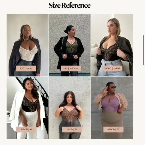 PINSY Lace Shaping Lace Bodysuit Brown Sculpting Stretch Shapewear Large NWT Size M