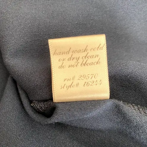 Navy sz M short sleeve work career office casual blouse Gray Size M